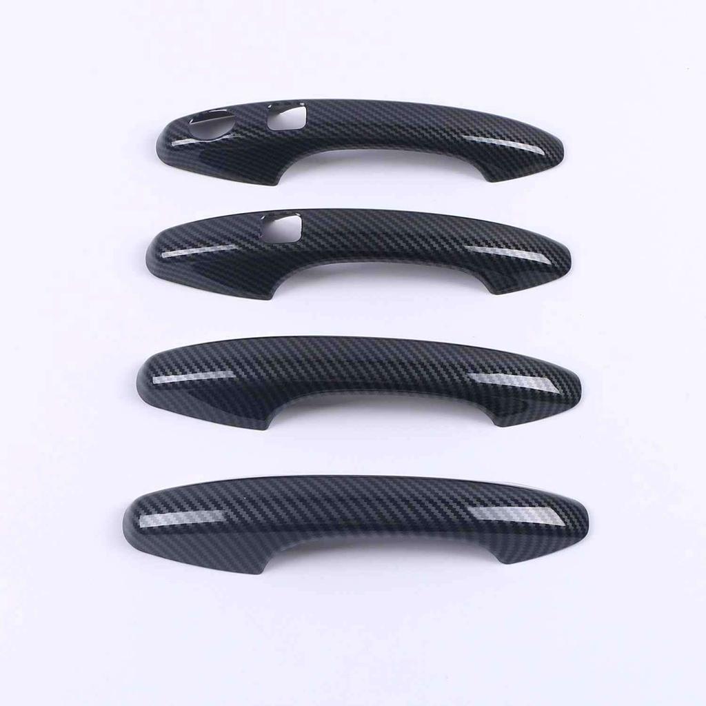For GWM Haval H6 3rd Gen   ABS Chrome Carbon Fiber Black Car Door Handle Caps Cover Frame Trims Car Styling Accessories
