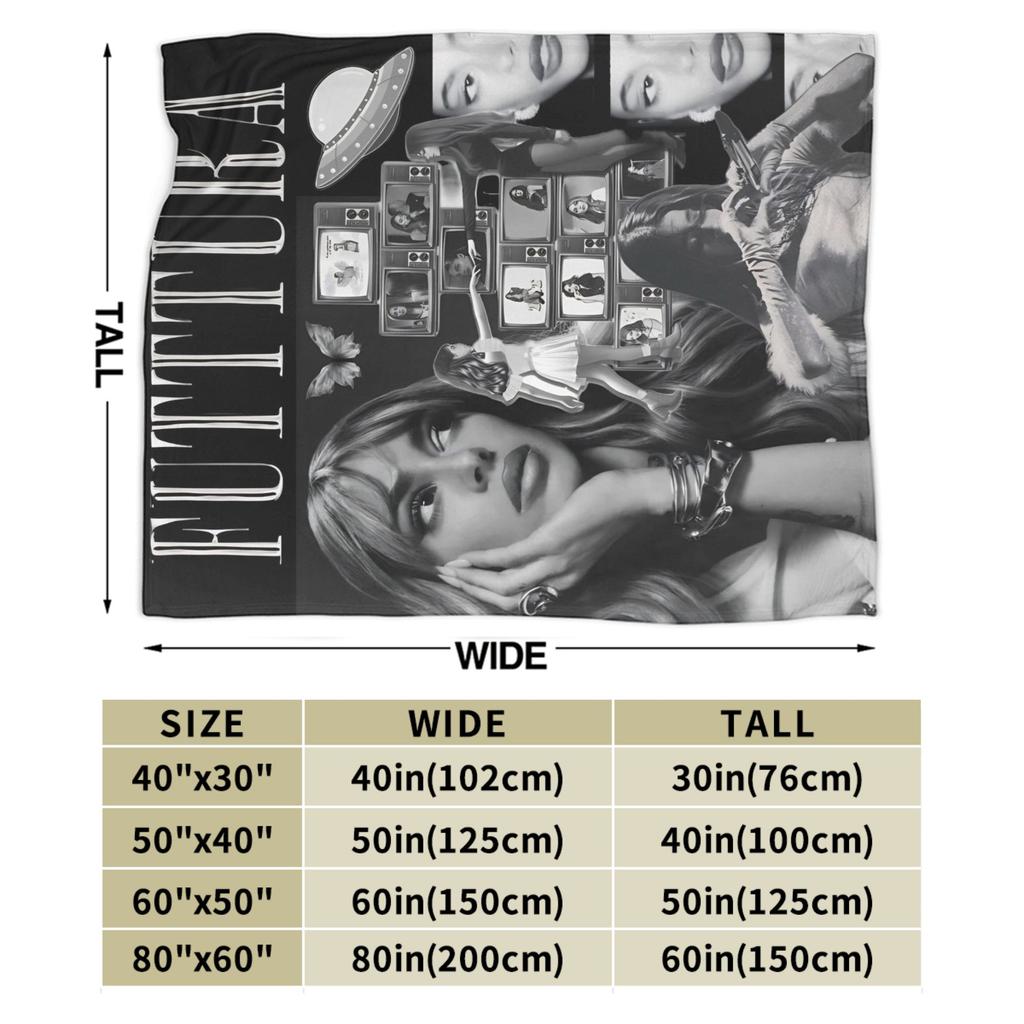 Singer TINI STOESSEL Futtura Album Blanket Warm Cozy Fluffy  Throw Blankets for Couch 50x60 Inch Multiple Sizes Bedspread