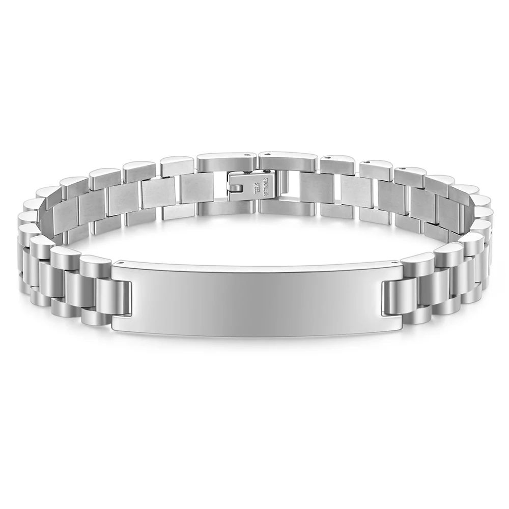 

Stylish Simple Bracelet 10MM Glossy Personality Stainless Steel Bracelet for Men Jewelry Gift Bracelet серебряный