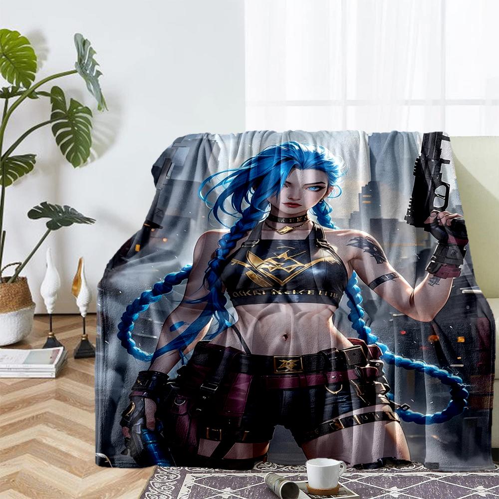 Jinx Theme Printed Blanket - Perfect for Couch, Bed, Travel & Outdoor Use | Machine Washable, Cozy & Durable.