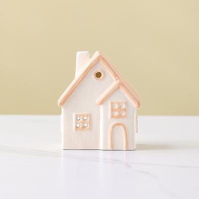 Keramik Hohl Kleines Haus Kerzenhalter Dekoration, Feiertags Nachtlicht, Kerzenständer, Schreibtisch Dekoration