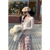 Women's Lace-up Deep V-neck Lyocell Tencel Wool Slimming Base Layer Top