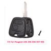 X Autohaux Auto 2 Buttons Uncut Insert Key Fob Case Remote Control Shell Car Accessories for Peugeot 106 107 206 207 306 307