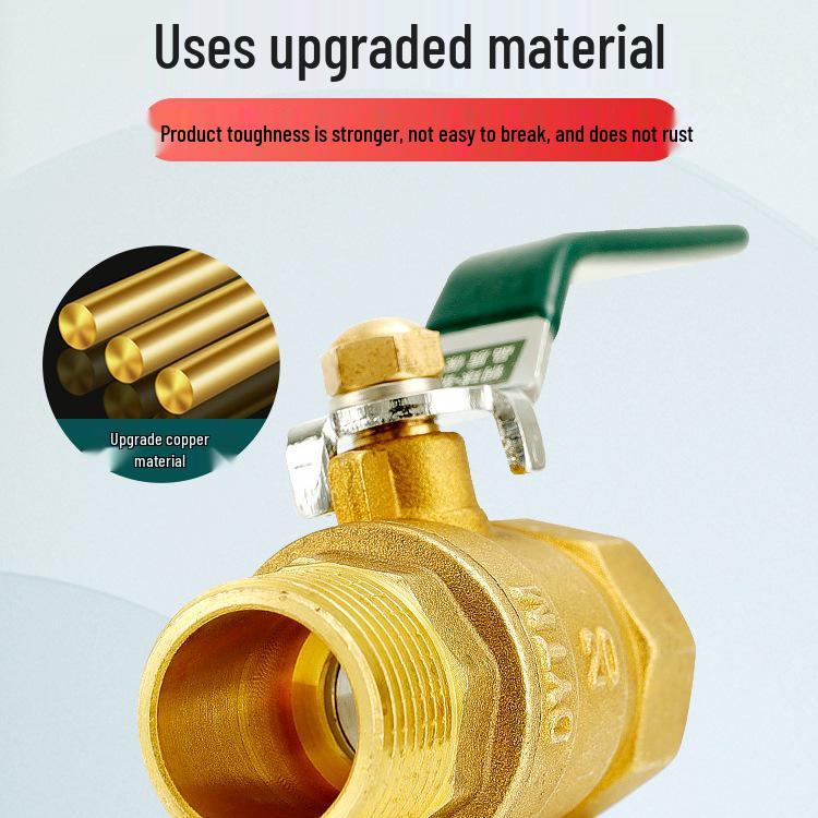Copper Ball Valve for Gas & Water Heater: Internal/External Thread, Large Flow, Sizes 2-6 Points, 1 Inch