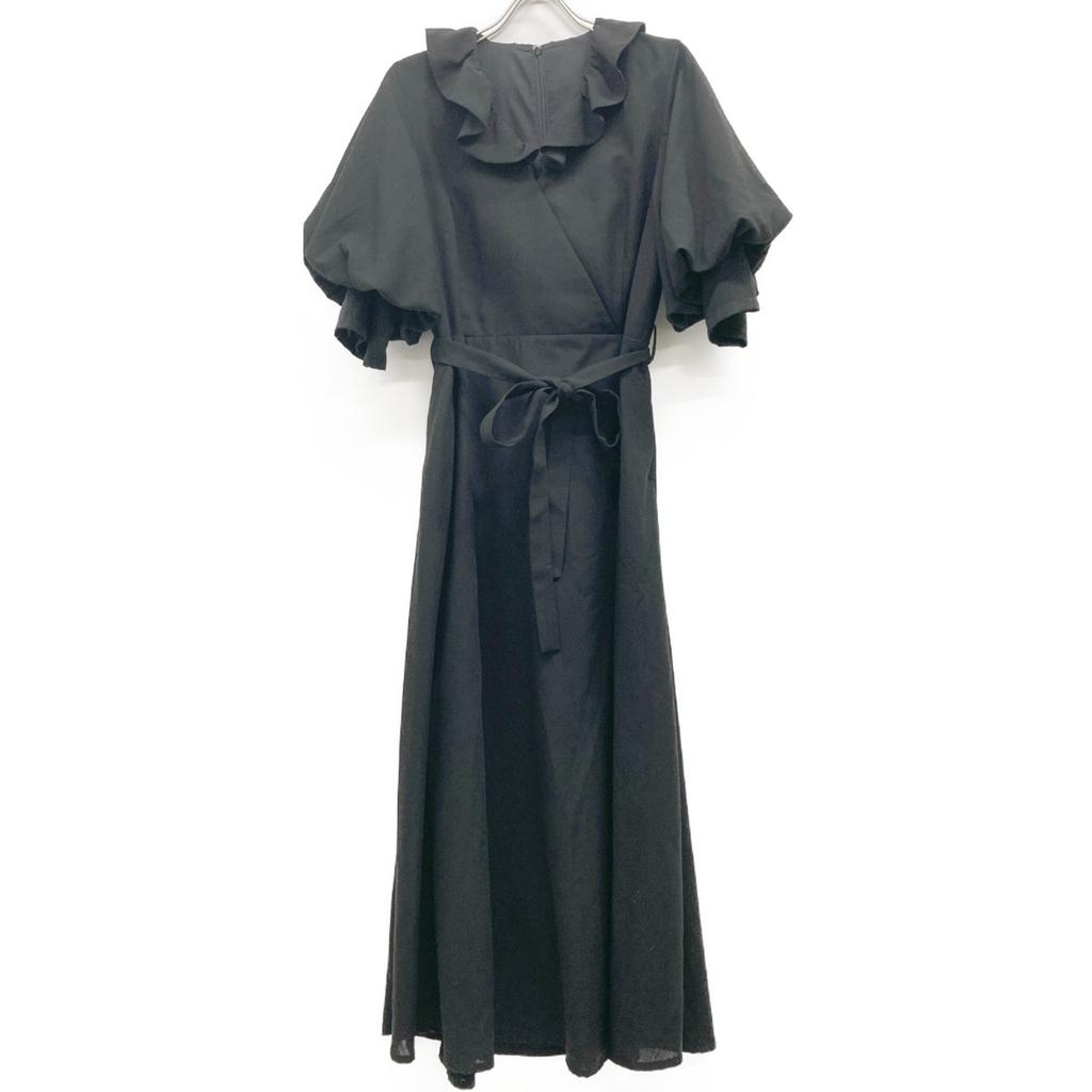 AMERI Black FRILL CACHECOEUR DRESS Dress M blackUsed