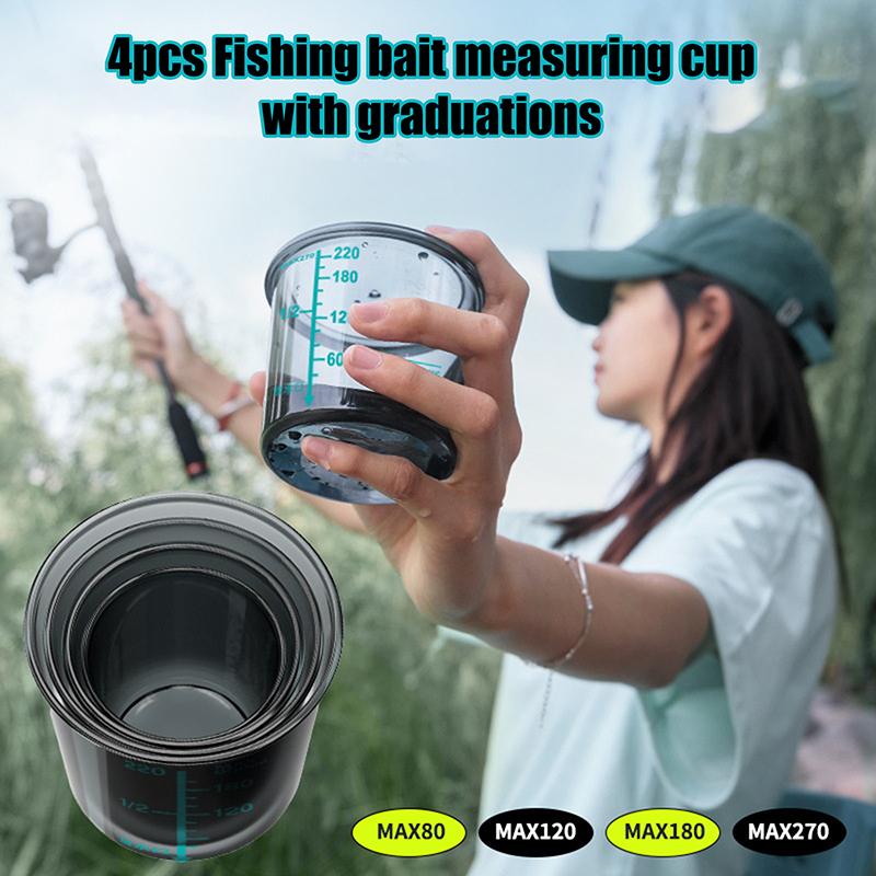 Fishing Bait Measuring Cup With Graduations, High Transparency, Shockproof, Thickened, Portable Fishing Tackle A