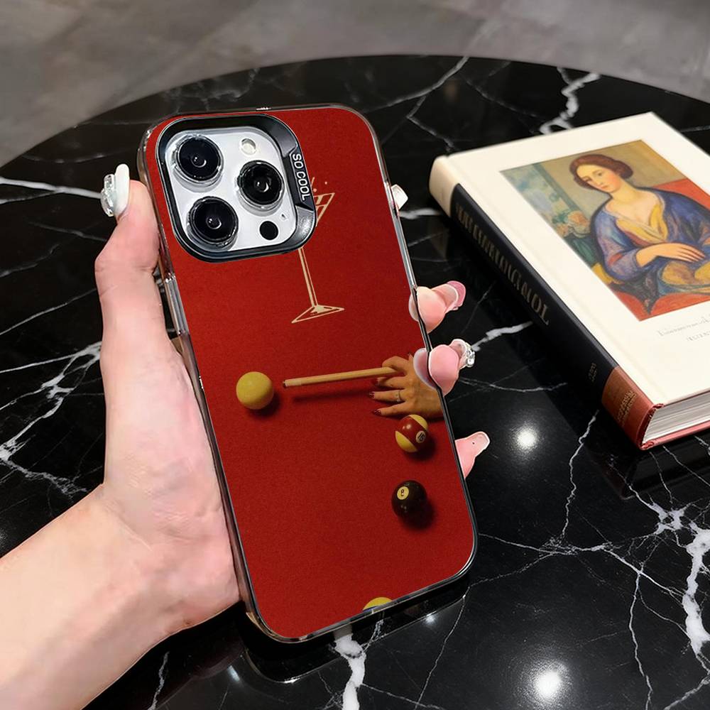 Billiards 8 Ball Aesthetic  Phone Case For iPhone 17,16,15,14,13,12,11 Plus,Pro Max,XS,Colorful Silver Phone case Funda Cover