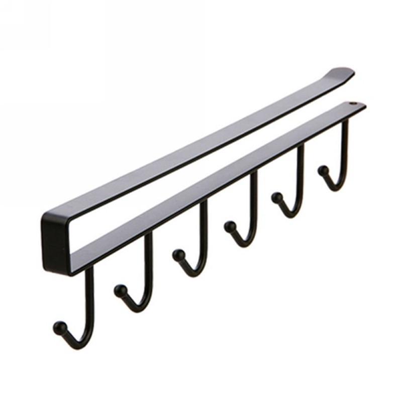 1PC Metal Special U Type 6 Hook Rack Bathroom Kitchen Storage Rack Hanging Hooks 6 Hooks Mug Holders
