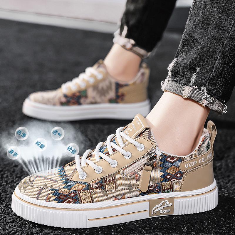 Fashion Fabric Breathable Increased Internal Flat Platform Shoes38-48 New Sneakers Casual Mens Designer Ethnic Style Board Shoes