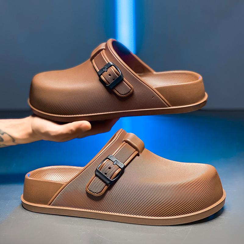 Men Fashion Closed Toe Mule Sandals Lightweight Casual Outdoor Slippers Breathable Summer Walking Shoes 36 To 45