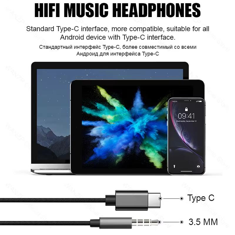 Original Type C Wired Earphone For Samsung Galaxy S23 S21 S22 Ultra Plus 3.5 mm Earbuds Headphones For A54 A34 A53 Accessories