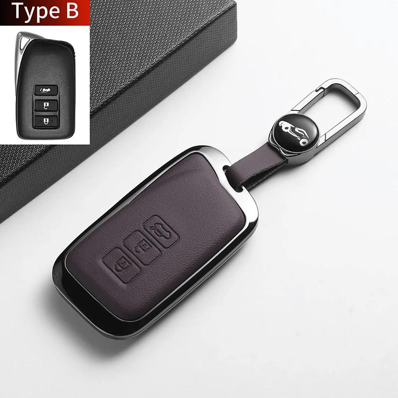 Leather Metal Car Key Case For NX IS RX ES LS GX LX UX GS 200 260 300 350 NX300 ES300 RX350 NX200 Auto Protector Key Shell