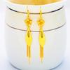 24K Gold Heart Tassel Long Earrings Women's AU999 - Premium, Delicate Combo, Fits Gifting & Banquets