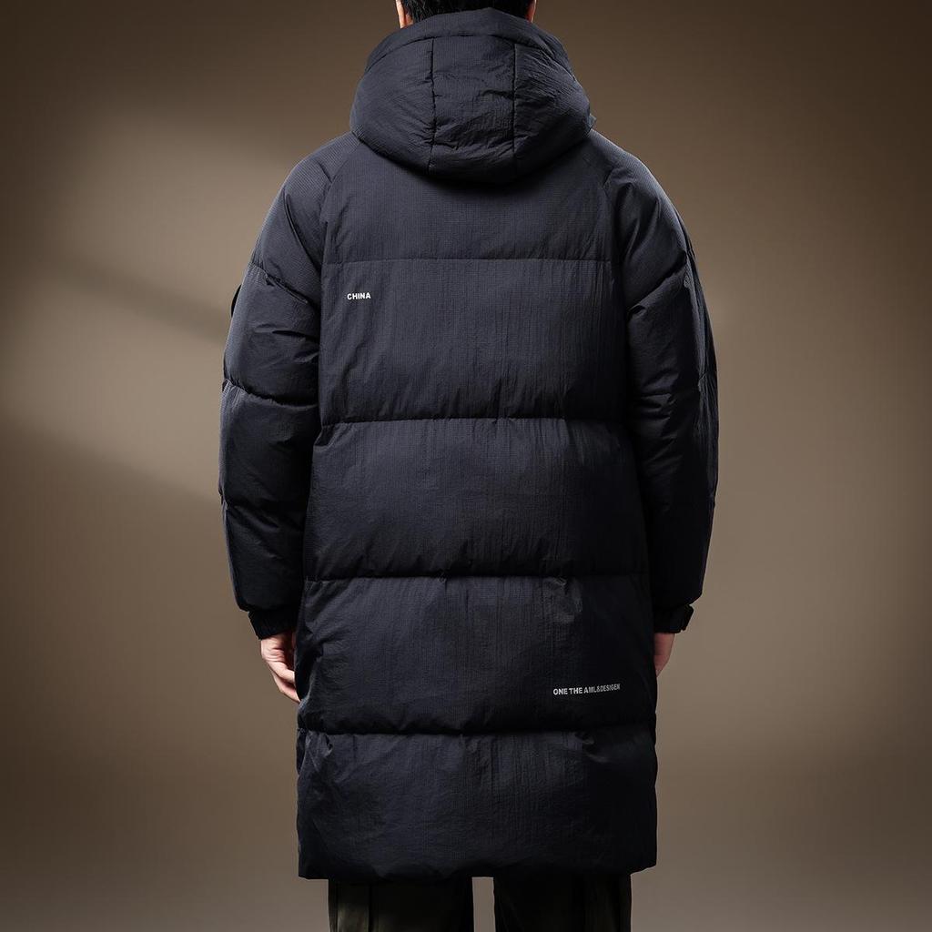 Men's Premium Thermal Insulated Down Jacket - 90% Duck Down, Mid-Length, Thickened Winter Coat
