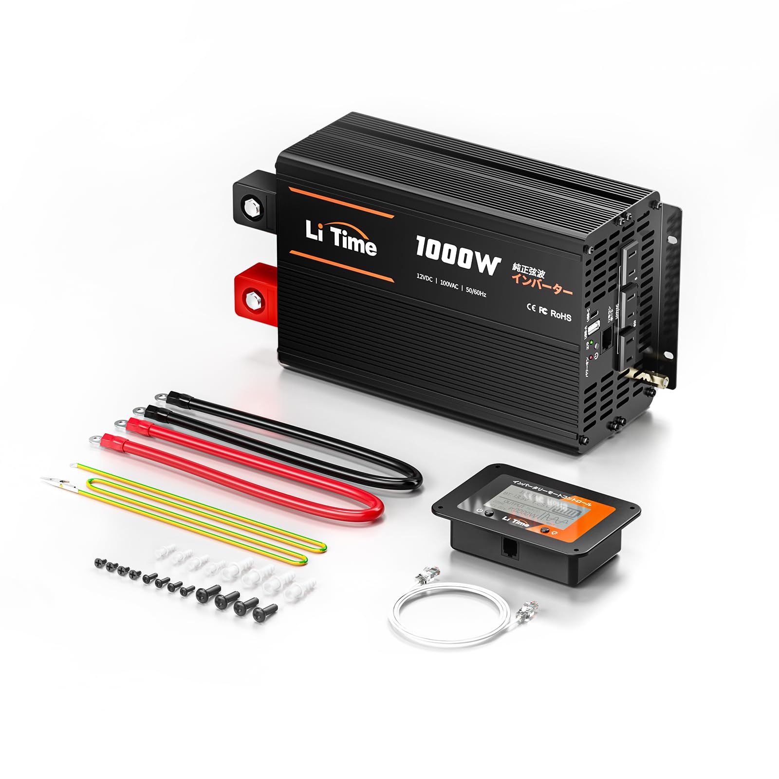 

LiTime 12В1000Вт Чистая Синусоида 2000Вт Мгновенная Синусоида DC12В в AC100В 3 AC 1 Выход 1 Выходная Частота Пульт Автомобиль Автомобиль Дом Накопитель Энергии