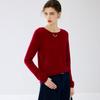Lekasha Women's Cashmere Round Neck Sweater - Solid Color Knit Pullover