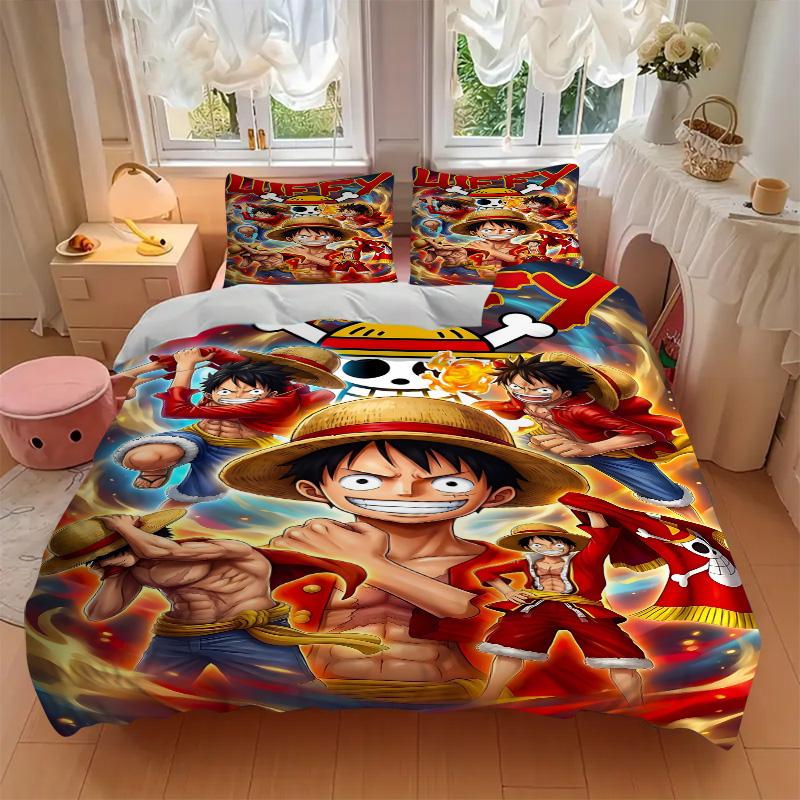 Adventure Straw Hat Pirates' World Print 3Pcs Bedding Setduvet Cover With 2 Bedropillowcase Home Birthday Gift