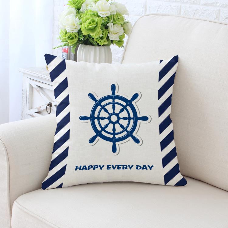 Home Decor Nautical Themed Pillow Covers with Sea Symbols Pattern Cushion Cover Suitable for Sofa Bedroom Car Pillow Cover