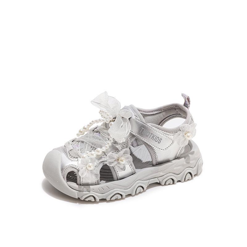 Size 26-37, girls' sandals and children's shoes 2025 new bag head summer breathable mesh thin sneakers