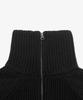 Toffee Women W Two-Way Collar Crop Knit Zip-Up (Black)
