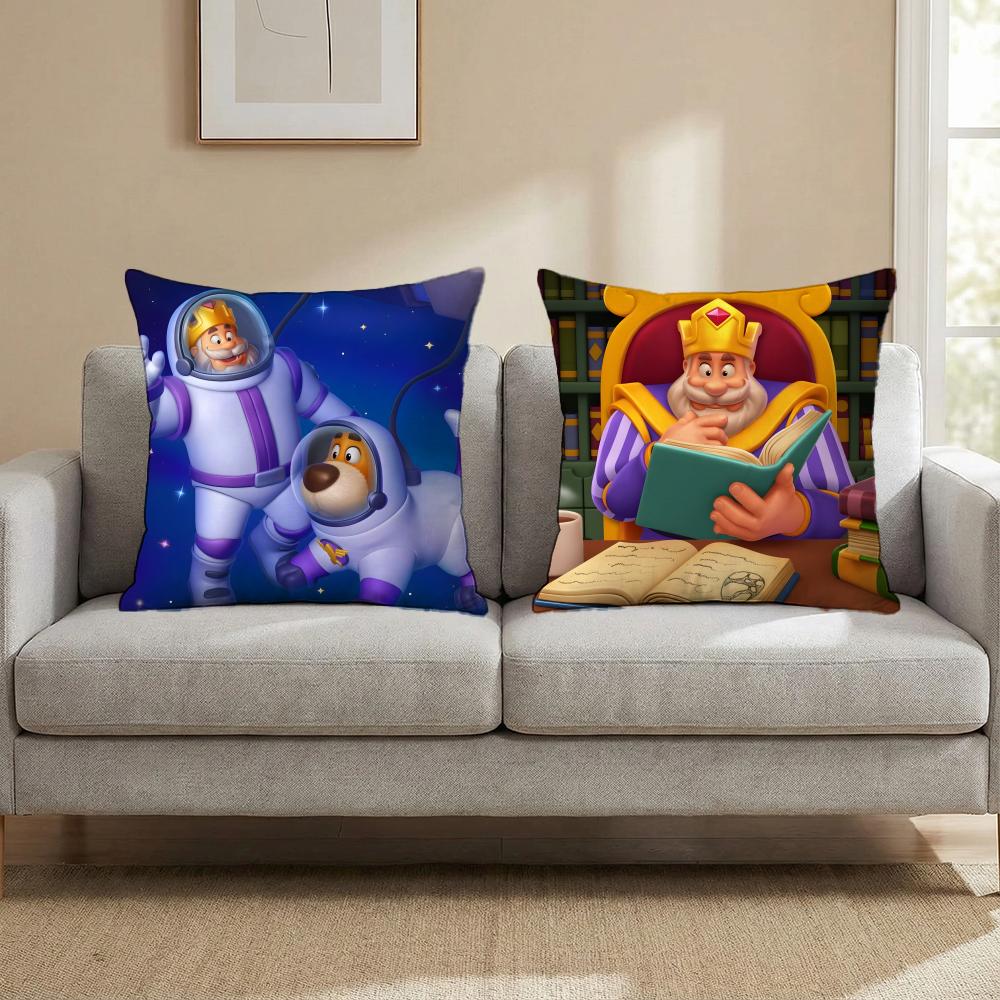 Royal Match Cushion Cover Multi-Scene Pillow Cover for Home & Car - Reversible, Soft & Durable for Daily Use