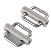 2Pcs Slide Buckle 316 Stainless Steel Rectangle Adjustable Knurled Roller Belt Buckles