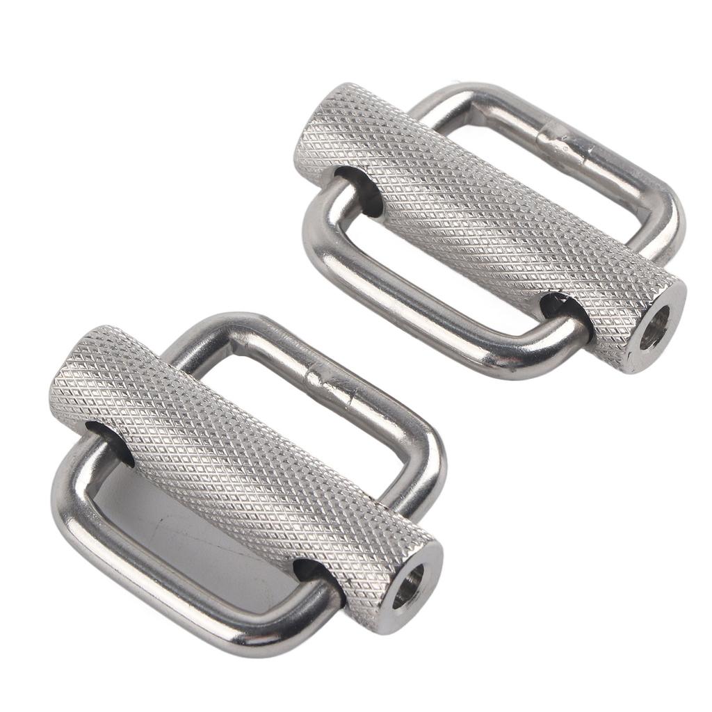 2Pcs Slide Buckle 316 Stainless Steel Rectangle Adjustable Knurled Roller Belt Buckles