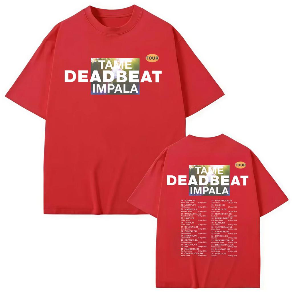 Tame Impala Tour Merch T-shirt Men Women Fashion Rock Short Sleeve T-shirts Men Women Summer Loose Cotton T Shirts