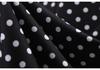 Retro Hepburn-Style Polka Dot Belted Dress with Square Neck and Cinched Waist
