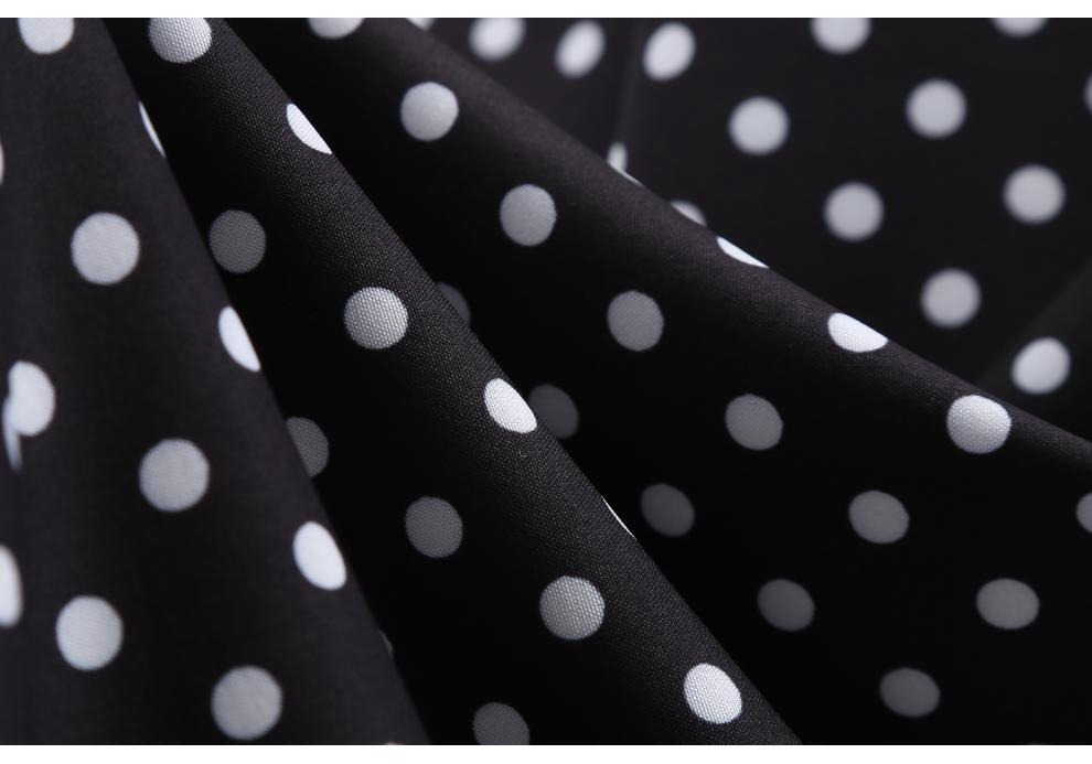 Retro Hepburn-Style Polka Dot Belted Dress with Square Neck and Cinched Waist