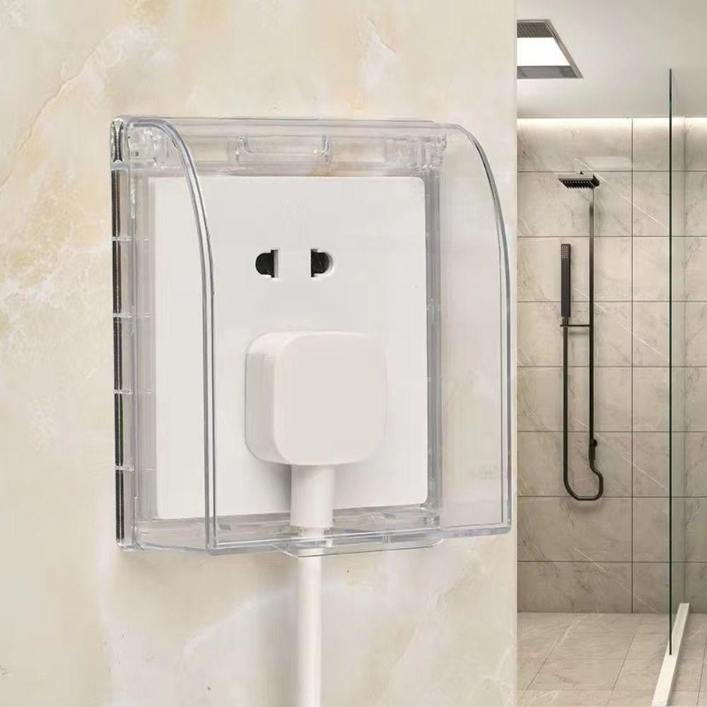 Self-Adhesive Switch Button Protection Cover Plastic Electric Plug Cover Socket Supplies Bathroom