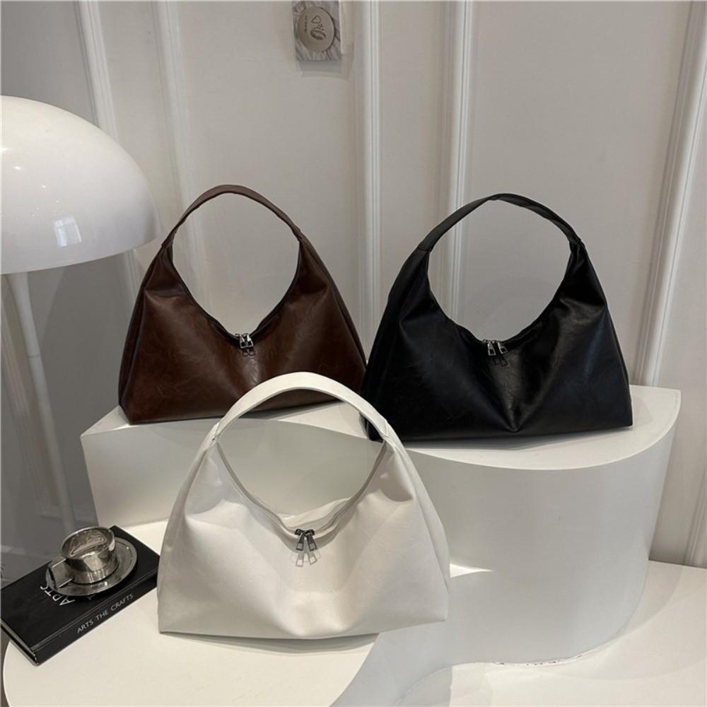 Leisure Soft Leather Tote Bag Vintage Women's Armpit Bag Trendy Large Shoulder Bag  Girls