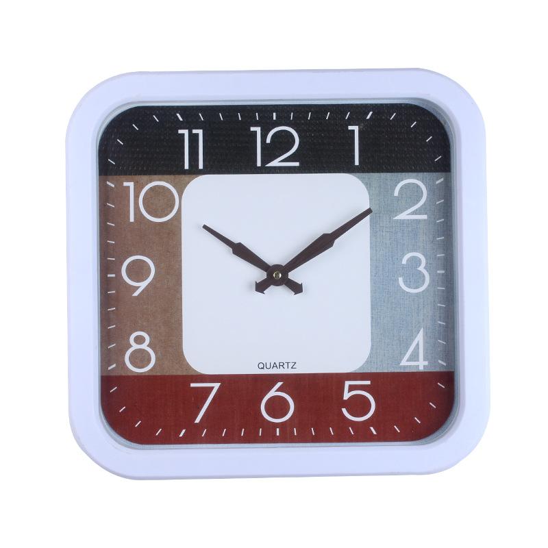 

Современные простые настенные часы квадратной формы из пластика с текстурой дерева, точное время, модный предмет домашнего обихода, универсальные для гостиной и спальни Pattern 3
