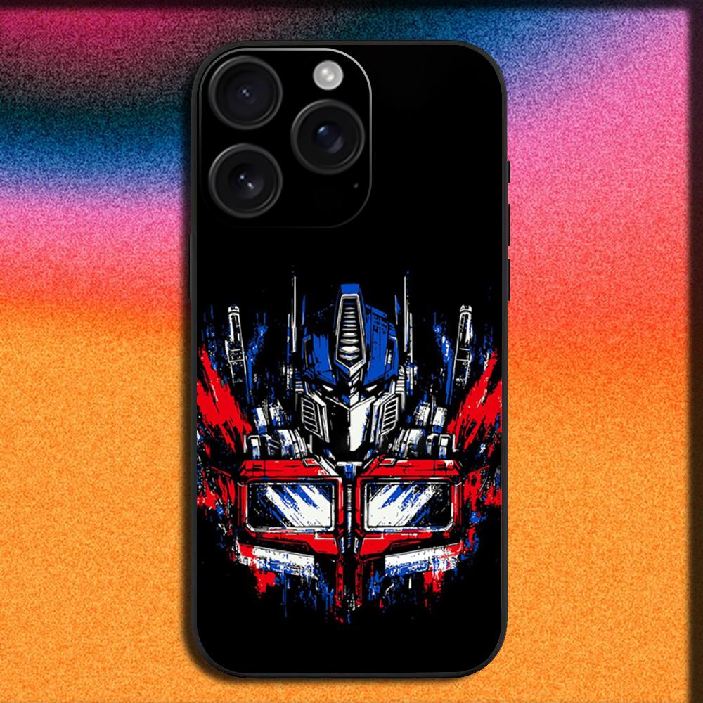 Custodia Cool T-Transformers per Telefono per iPhone 16,15,14,13,12,11,Pro,XS,Max,XR,Plus,SE,Mini Copertura Nera Morbida