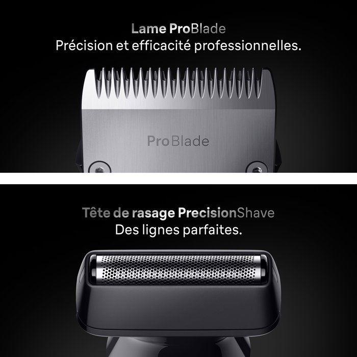 Tondeuse multi-usage - BRAUN - MGK7540 - 120 min - Étanche - Noir