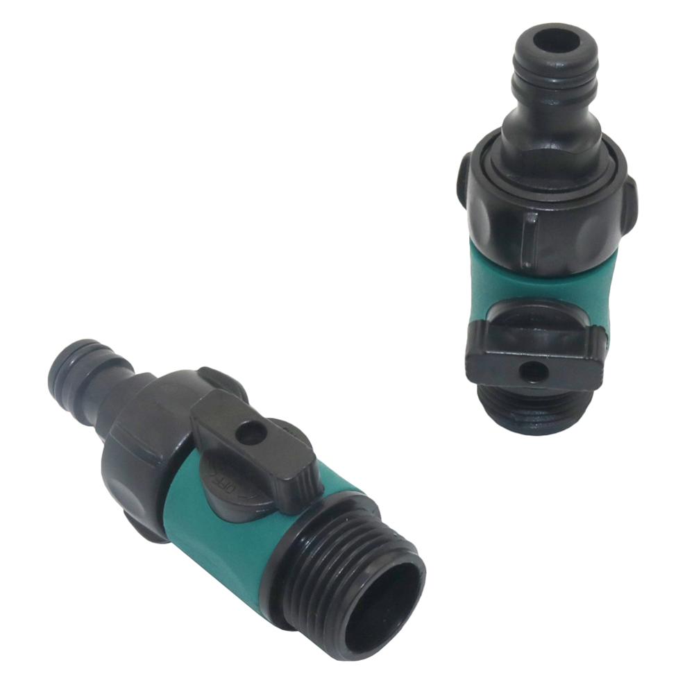 Plastic Valve With 3/4" Male Thread Quick Connector Car Wash Garden Irrigation Pipe Fittings Fast Couplings Safety Valve 1 Pc