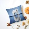 Casual Fluffy Smiling Dog Samoyed Cushion Cover Washable Linen Pillowcase Soft  for Daily Sofa Bed Home Room Decor