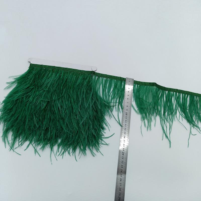 Feather1meter Dyed Colorful Ostrich Feathers Trim Ribbon for Dress Clothing Decoration Sewing Needlework Handicraft Accessories10-15cm