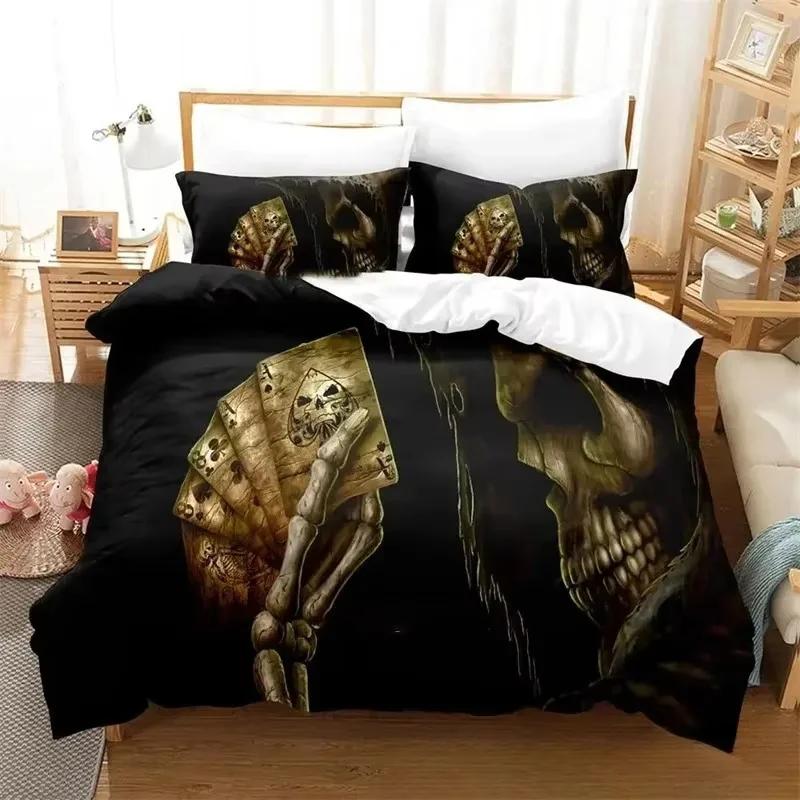Dark Grim Reaper Bedding SetDuvet Cover Comforter Bed Set Quilt Cover PillowcaseKing Queen Twin Size Boys Girls Adult