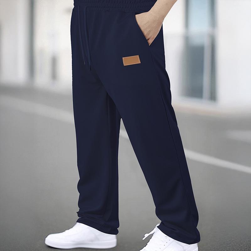 Men's casual trousers; spring/autumn sports trousers; elasticated waist trousers; plain-coloured long trousers