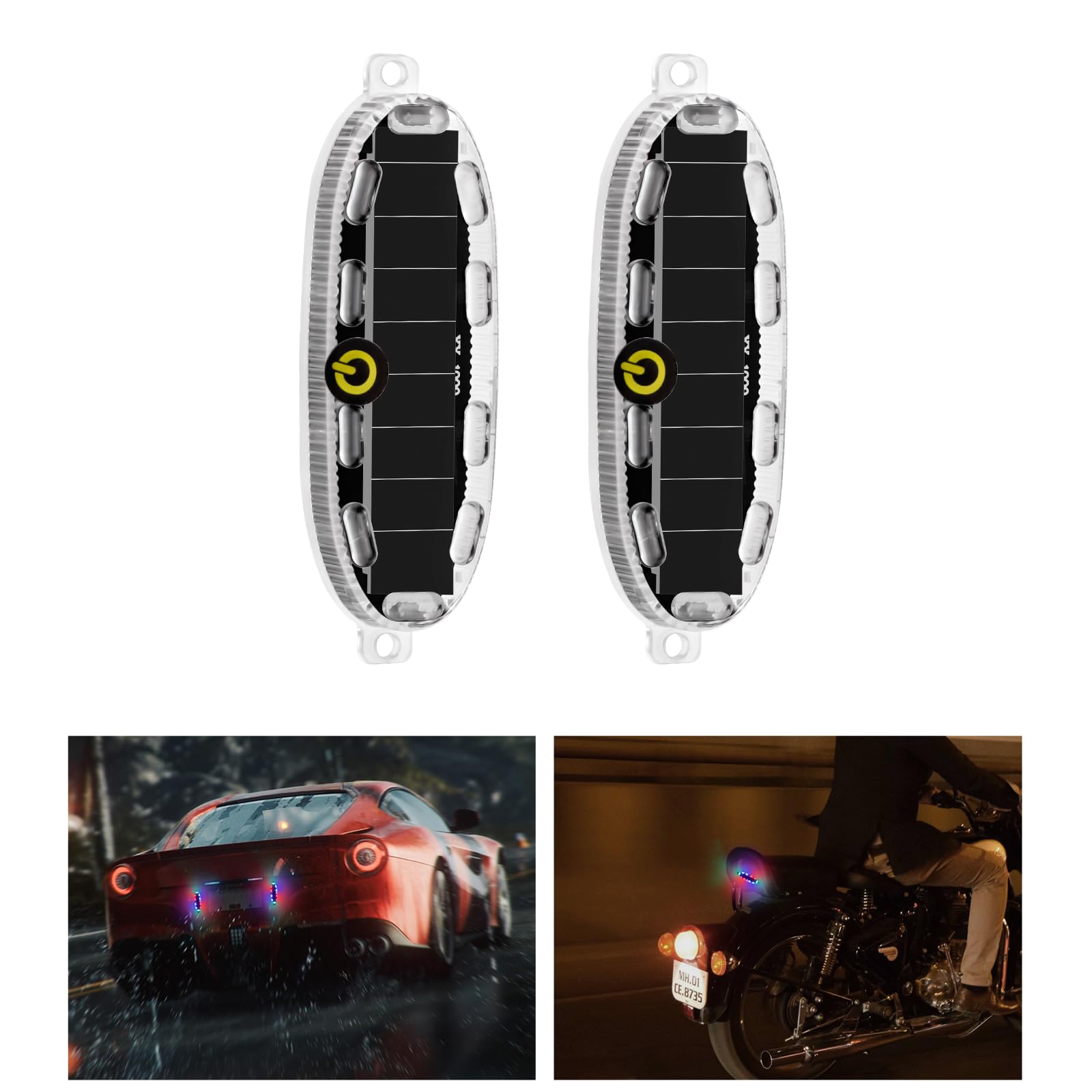 

MAZERO LED Warning Light, Solar Strobe Light, Flat Type, High Brightness, Vibration Sensor, Flashing красный