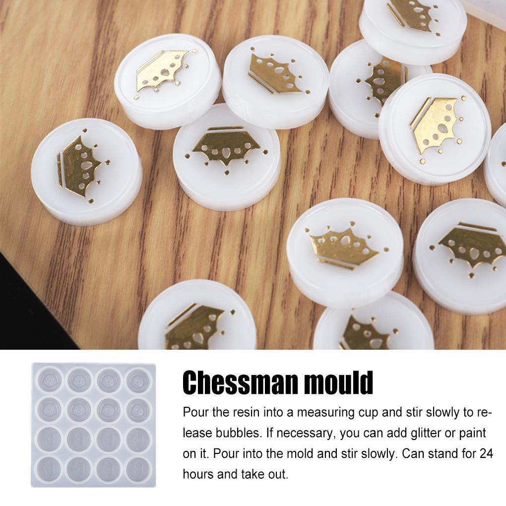 Formy do odlewów z żywicy Silikonowa szachownica DIY Ręcznie robione akcesoria Międzynarodowe warcaby do ciasteczek Czekoladowe dekoracje