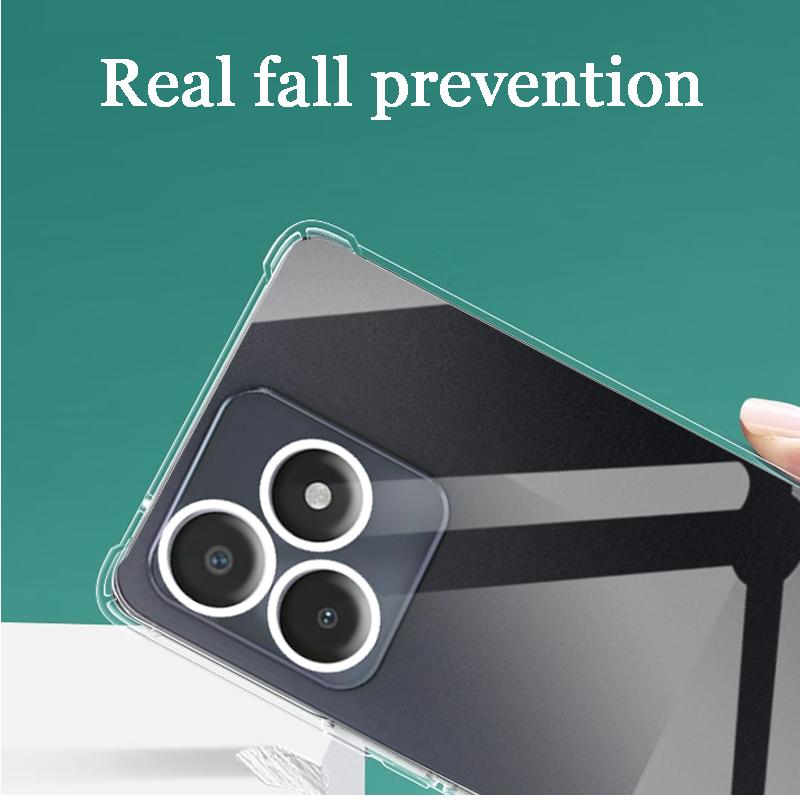 Shockproof Clear Case for Realme C53 RMX3760 6.74" Soft Silicone Transparent Back Covers for Realme C 53 Phone Protective Camera