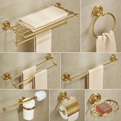 Set da Bagno con Portasciugamani e Portaoggetti in Rame Antico