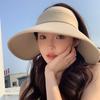 Wrap-around open-top sun hat for women, summer outdoor UV protection, large brim fisherman bucket hat, face-shielding sun hat