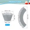 50 Pack Cupcake Wrappers Paper, Baking Cups Standard Rose Decoration for Anniversary Birthday Weddings and Parties, Grey