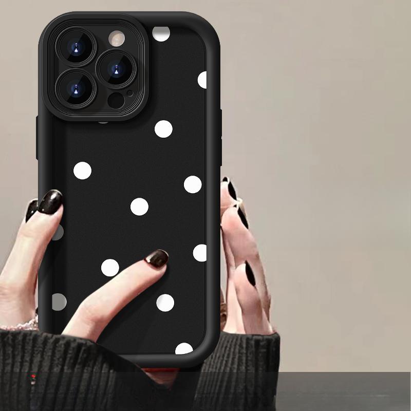 Applicable To Apple 15pro Mobile Phone Case IPhone 13/14 Polka Doll Bow 11/12 Matte Silicone Xs