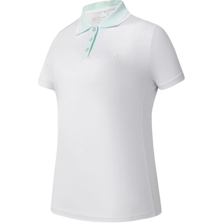 Fila Golf Series Outdoor Sports Logo Knit Casual Short Sleeve Polo Shirt Women Tops A11W535130F-WT