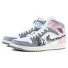 Jordan Air Jordan 1 Trendy Versatile Mid top Vintage Basketball Shoes Men's Blue Pink Gray 554724-135(Team39-AMY72)