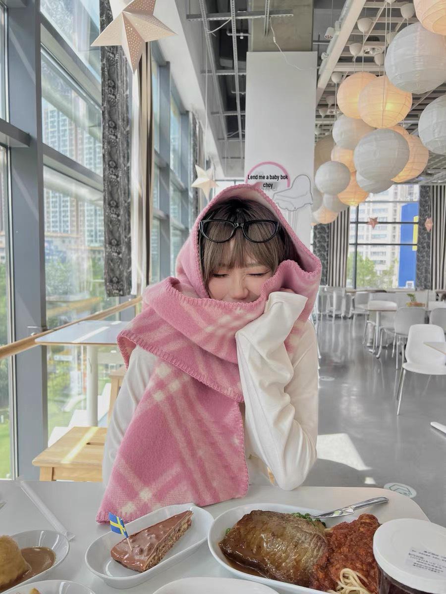 Шарф в классическую клетку Чон Джи-хён: Женская осенне-зимняя шаль в корейском стиле, универсальная и теплая